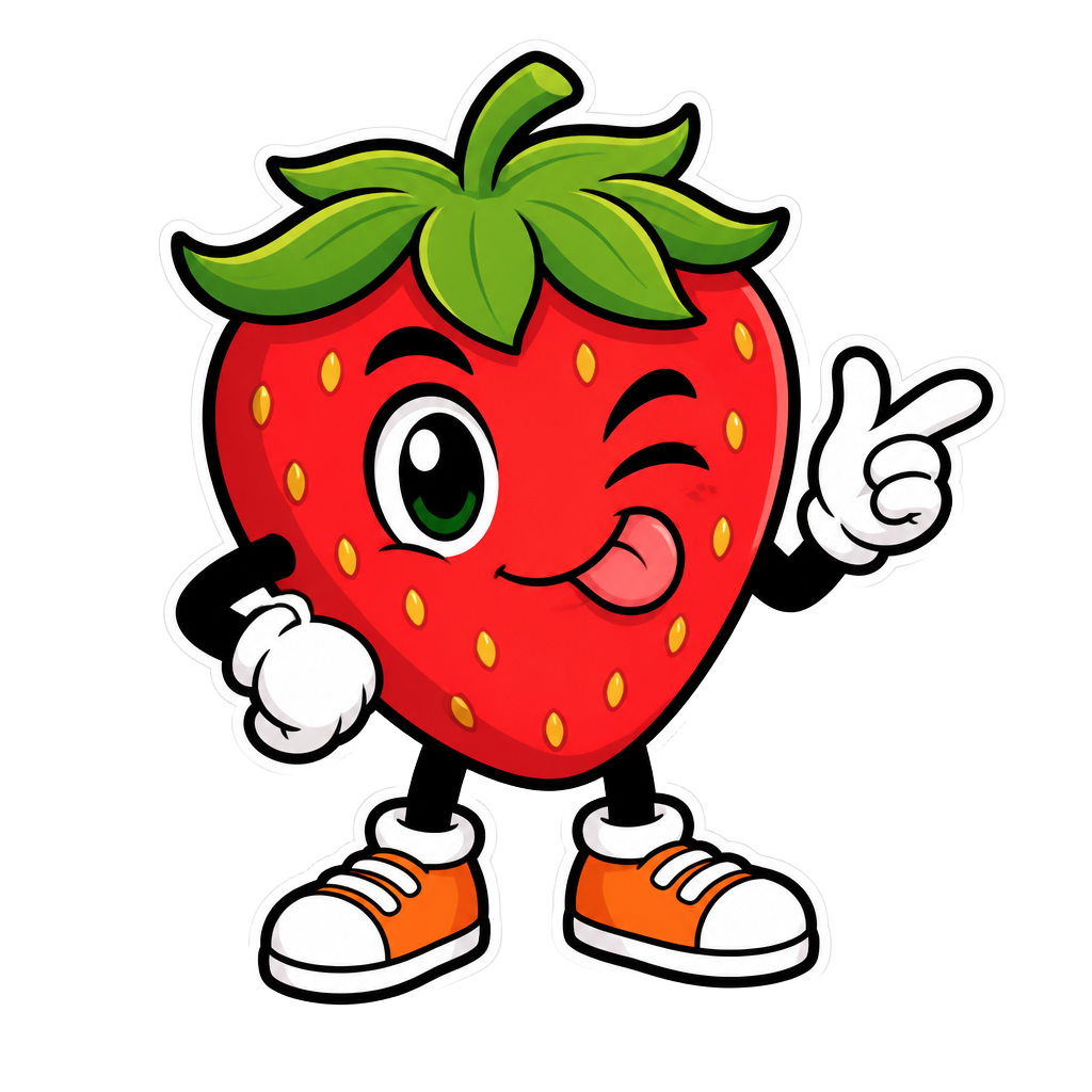 Berry the scented strawberry eraser mascot